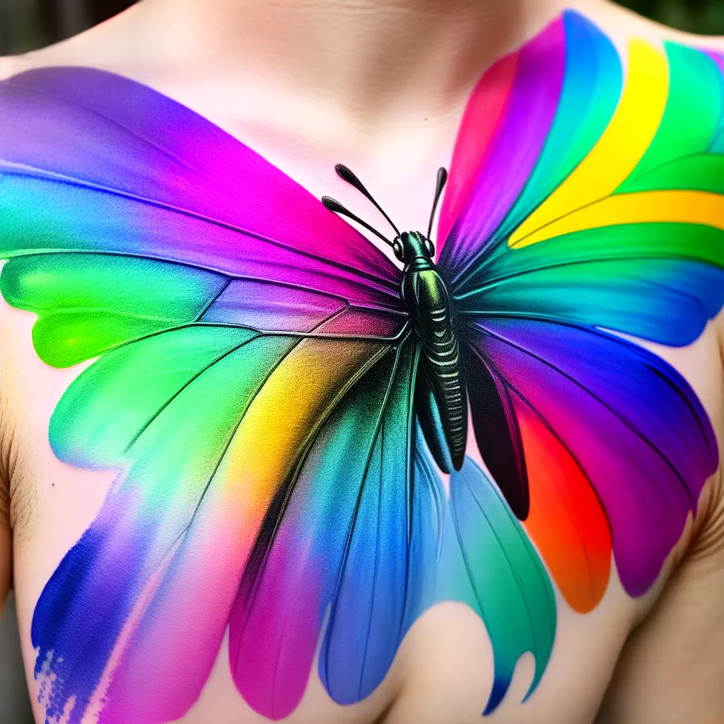 Fotos borboleta aquarela colorida tatuagem