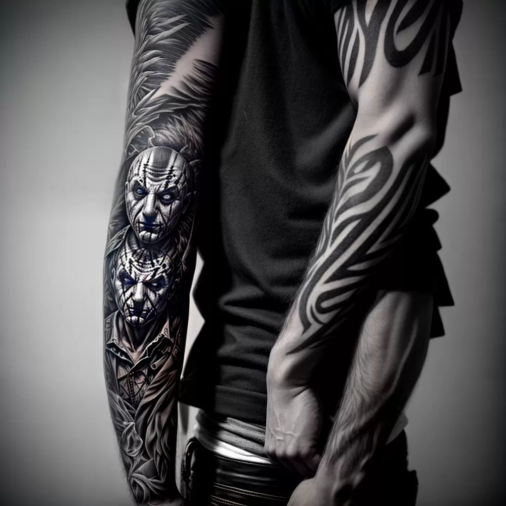 Fotos tatuagens terror preto branco braco Fotos tatuagens terror preto branco braco