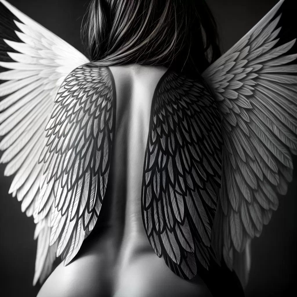 Fotos tatuagem asas pretas liberdade