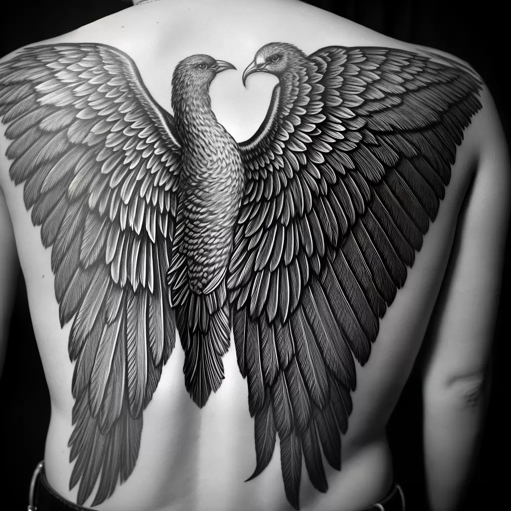 Fotos tatuagem asa anjo preto branco
