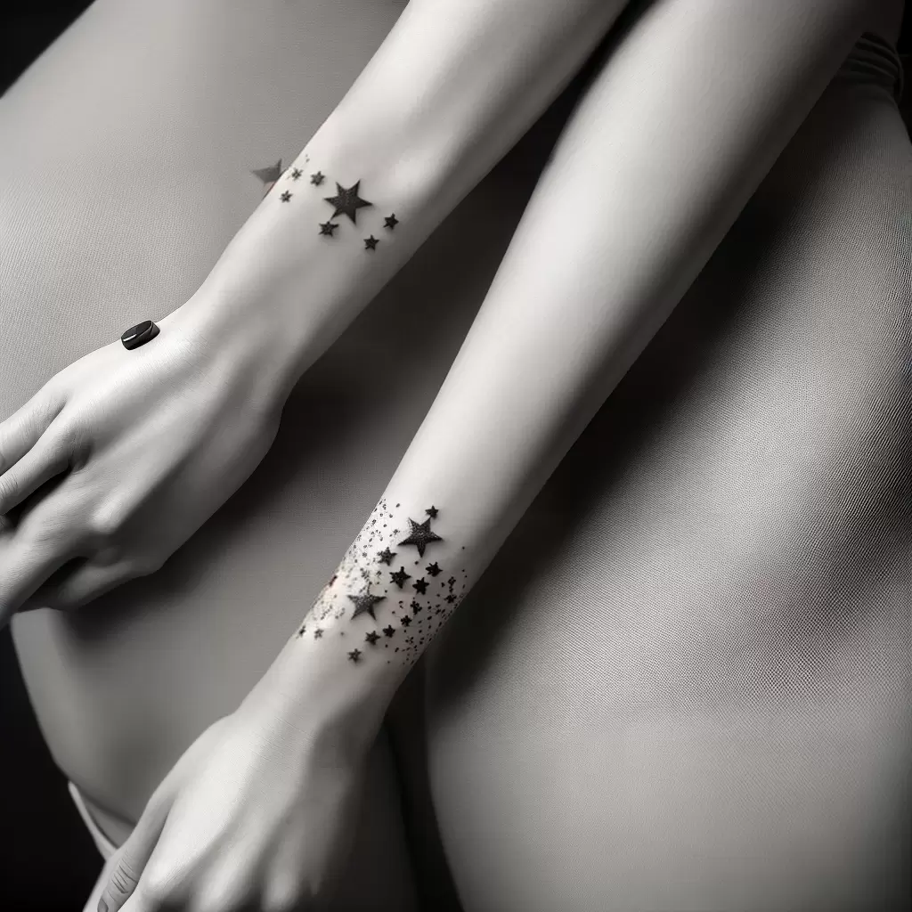 Fotos pulso constelacao estrelas tatuagem