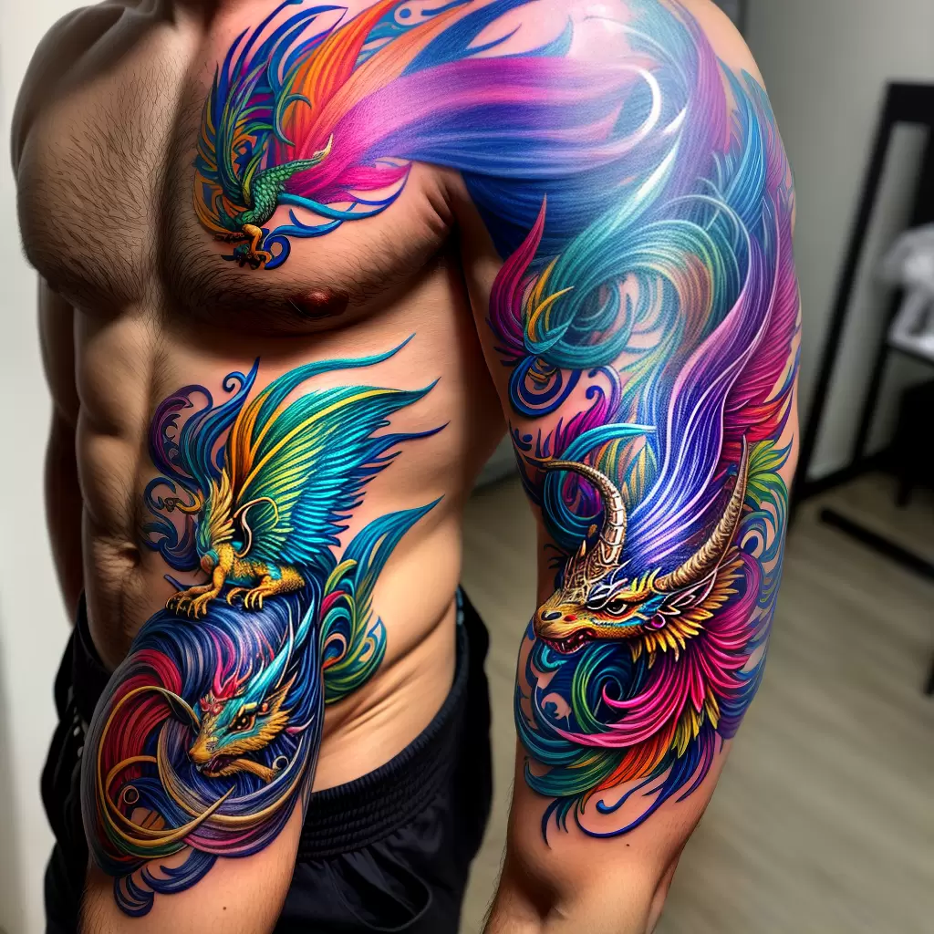 Fotos manga tatuagem criaturas mitologicas brilho Fotos manga tatuagem criaturas mitologicas brilho