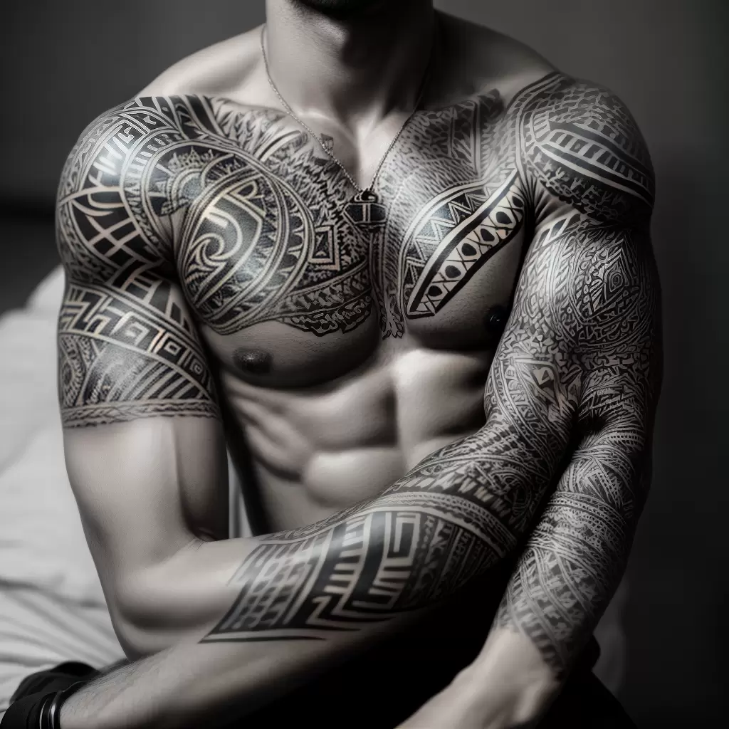 Fotos tatuagem tribal braco preto branco 1