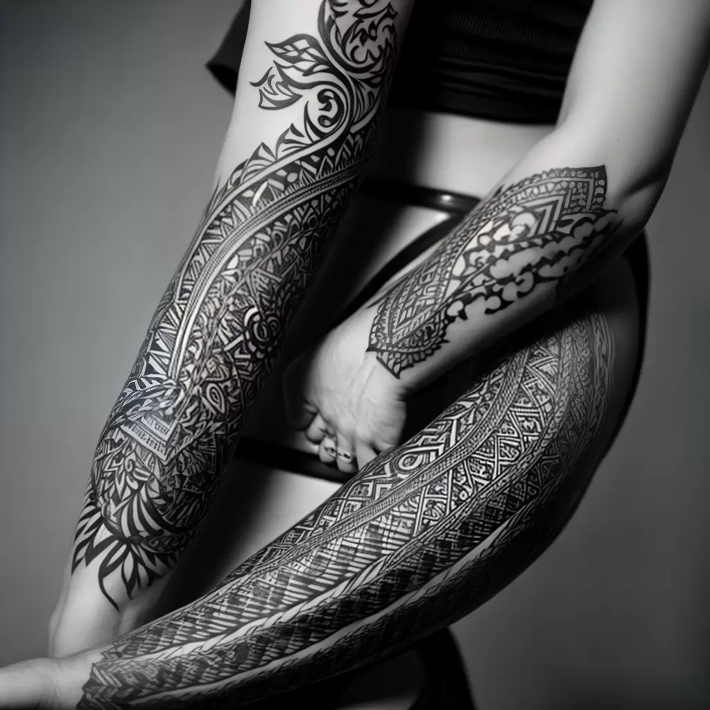Fotos tatuagem tribal braco preto branco 2