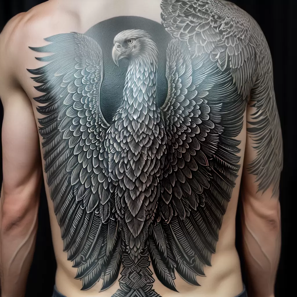Fotos tatuagem aguia tribal preto branco 1