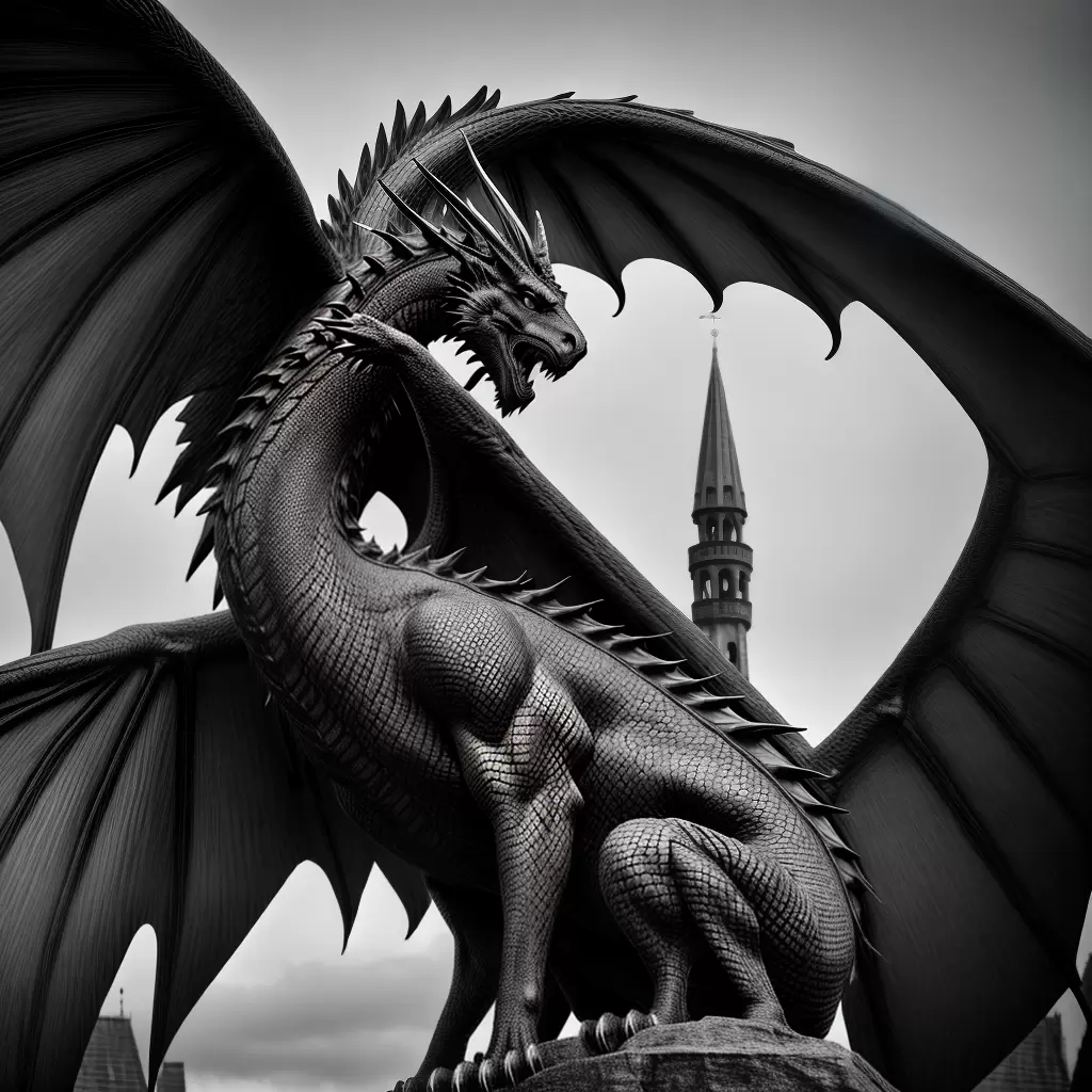 Fotos tatuagem dragao castelo gotico