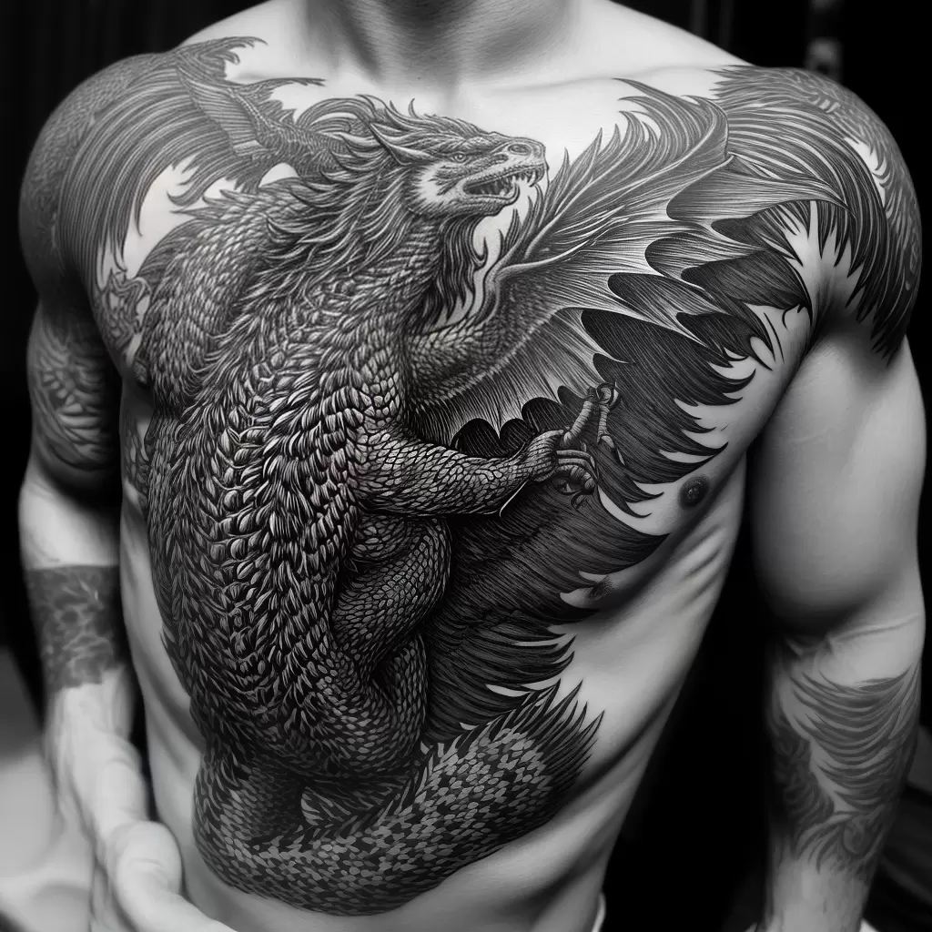 Fotos tatuagem dragao gotico catedral