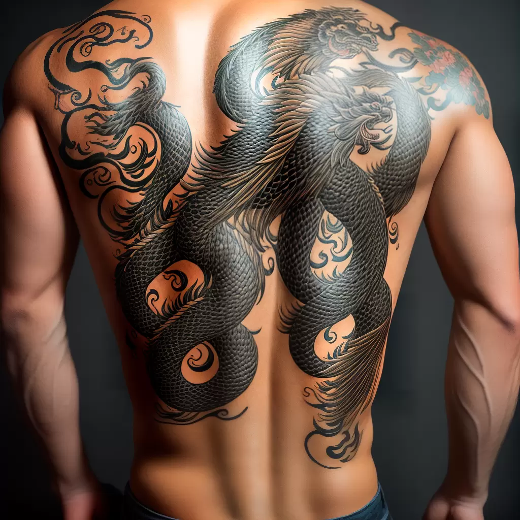 Fotos tatuagem dragao chines simbolos calligraphy Fotos tatuagem dragao chines simbolos calligraphy