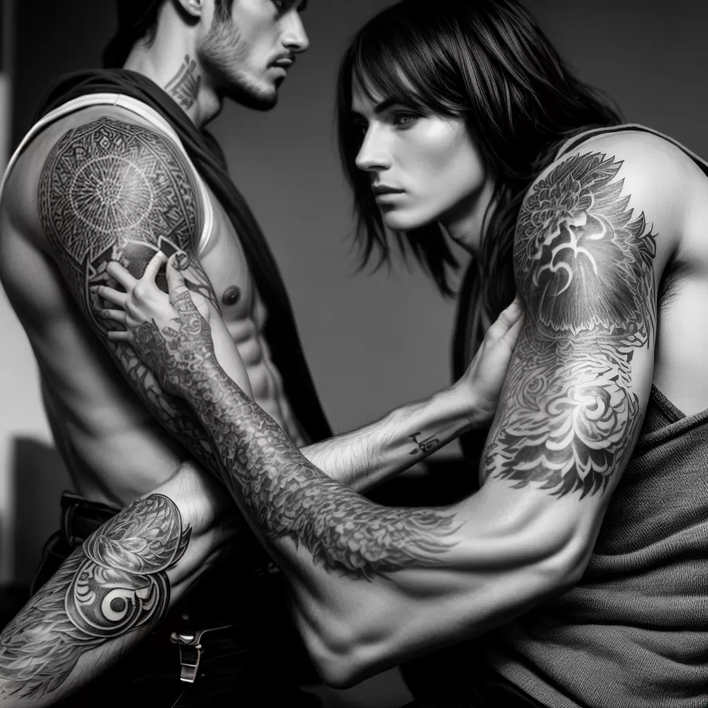 Fotos tatuagem preto branco personagem drama Fotos tatuagem preto branco personagem drama