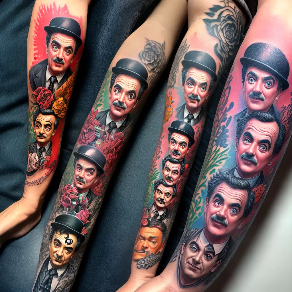 Fotos tatuagem personagens comedia braco colorido