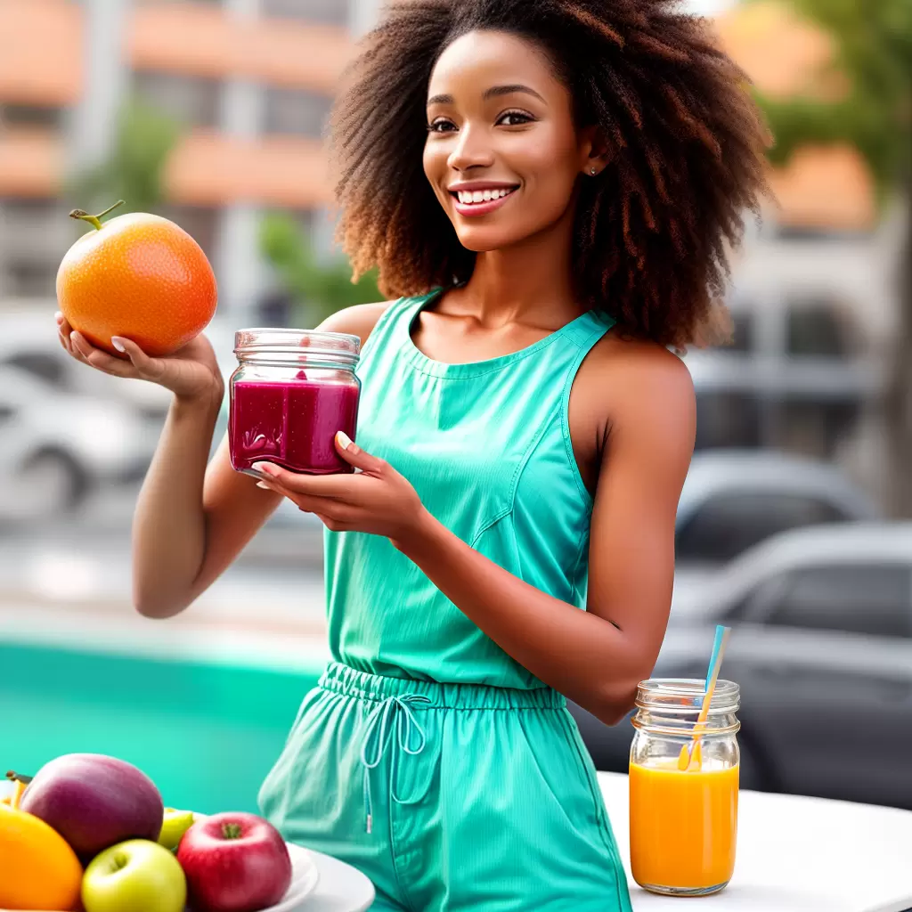 Fotos mulher iogurte probiotico frutas legumes pele