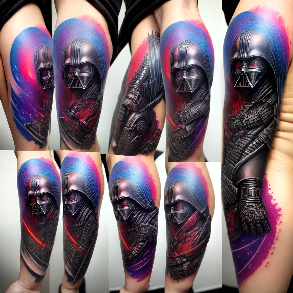 Fotos tatuagem sci fi braco personagens coloridos Fotos tatuagem sci fi braco personagens coloridos
