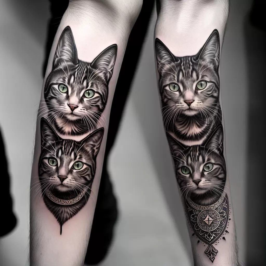 Fotos tatuagem gato preto branco mistico Fotos tatuagem gato preto branco mistico