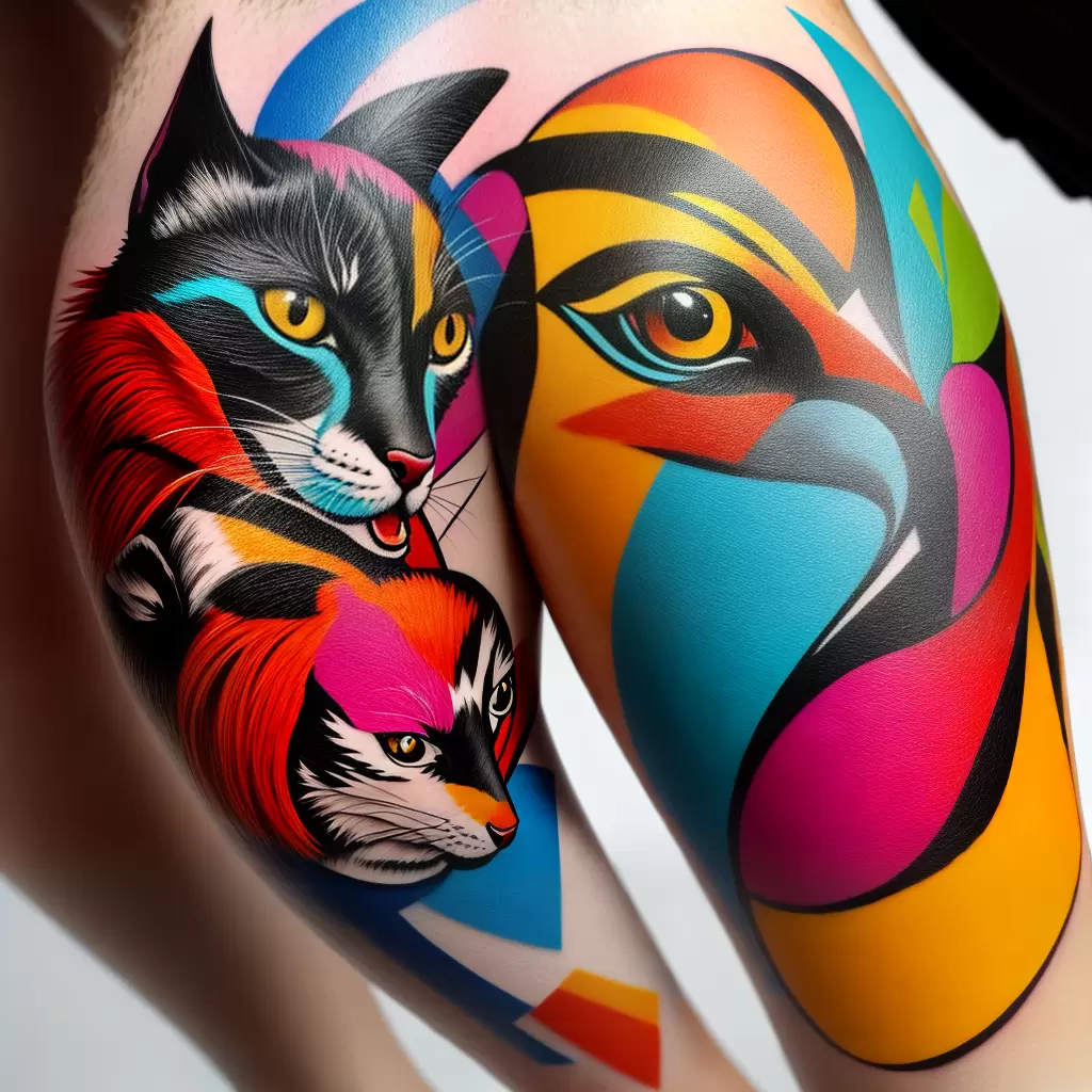 Fotos tatuagem animal estilizado colorido Fotos tatuagem animal estilizado colorido