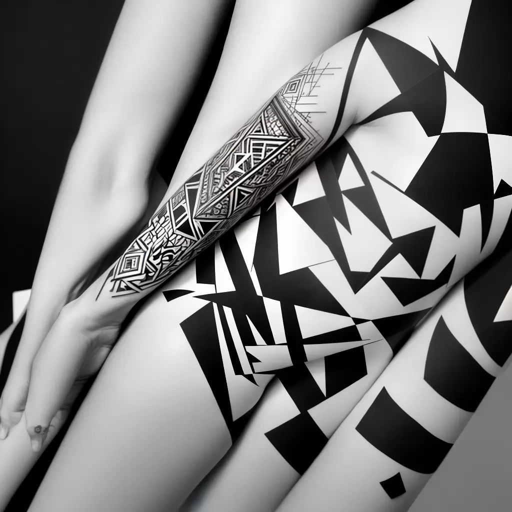 Fotos tatuagem geometrica preto branco arte