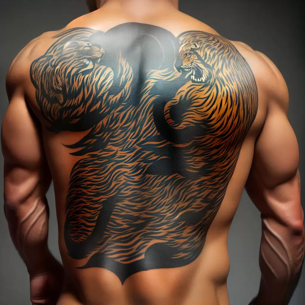 Fotos tatuagem tigre costas forca poder