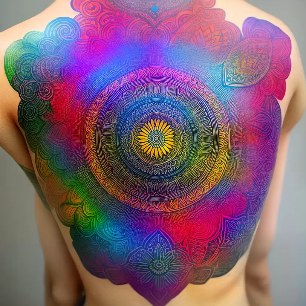 Fotos tatuagem mandala psicodelica colorida 1 Fotos tatuagem mandala psicodelica colorida 1