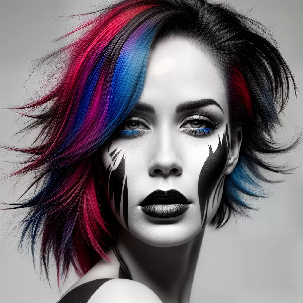 Fotos tatuagem rosto abstrato preto branco 1