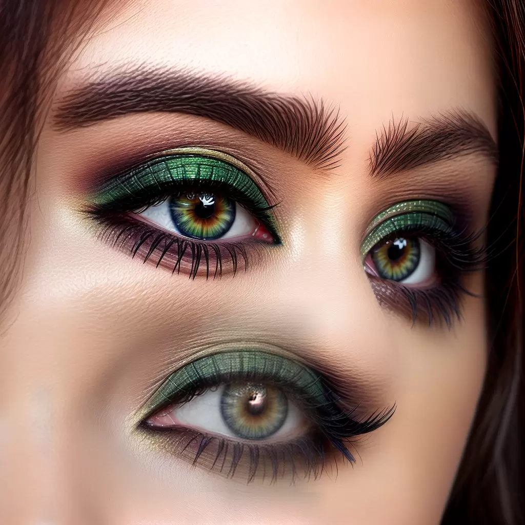 Fotos maquiagem vegana olho verde marrom