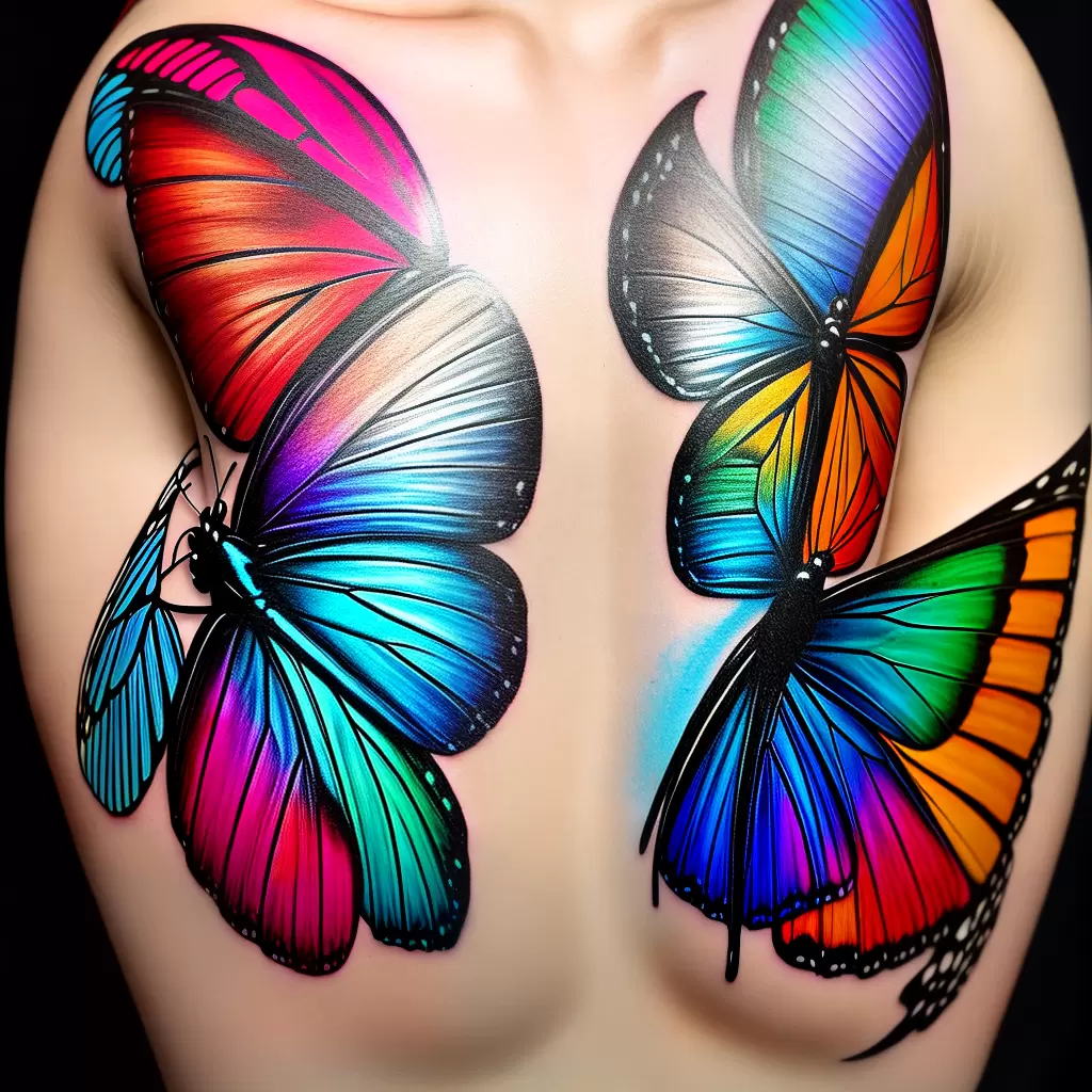 Fotos borboleta tatuagem transformacao cores 1
