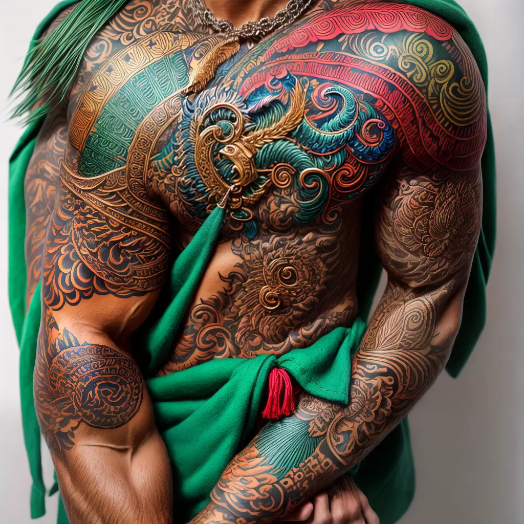 Fotos tatuagem quetzalcoatl serpente pena