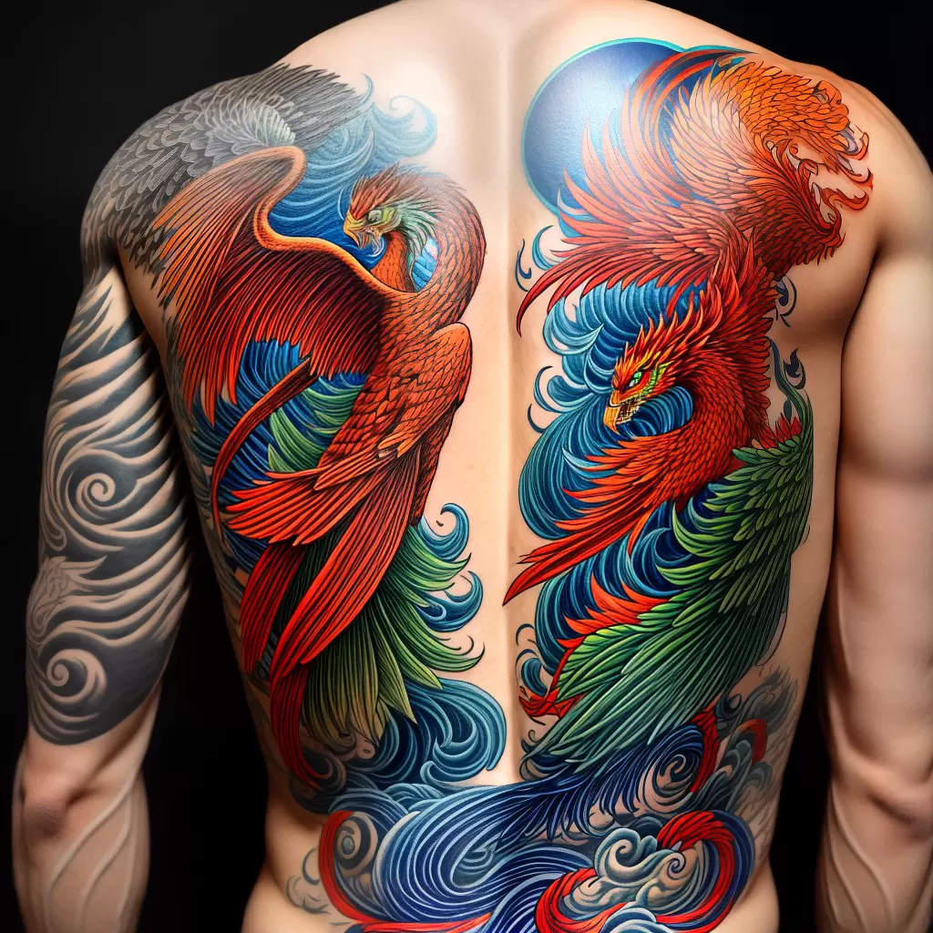 Fotos tatuagem coreana mitologia criaturas coloridas Fotos tatuagem coreana mitologia criaturas coloridas