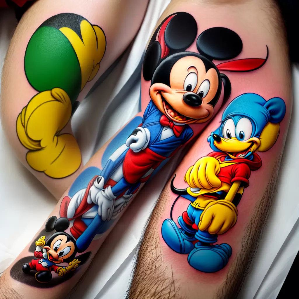 Fotos tatuagem icone desenhos animados braco