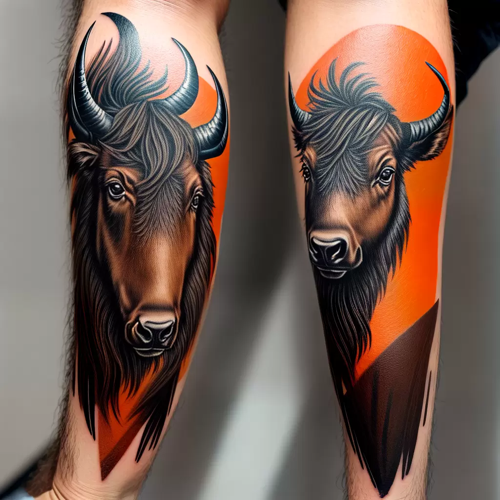 Fotos tatuagem bison tecnica caverna terrosa Fotos tatuagem bison tecnica caverna terrosa