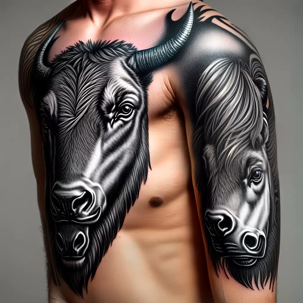 Fotos tatuagem bison tecido indigena Fotos tatuagem bison tecido indigena