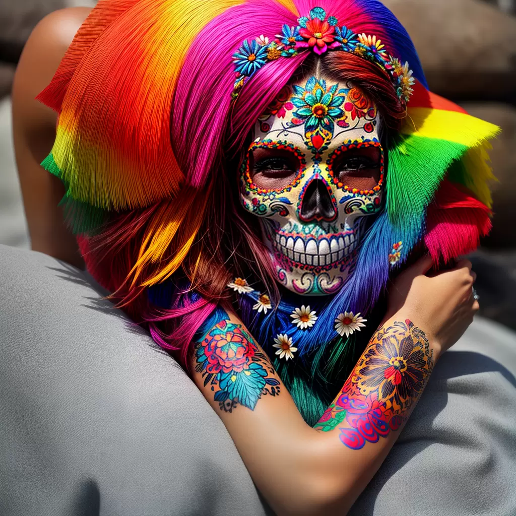 Fotos tatuagem caveira mexicana colorida Fotos tatuagem caveira mexicana colorida