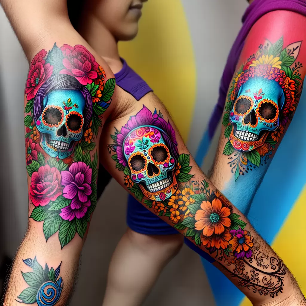 Fotos tatuagem mexicana caveira alebrije cores Fotos tatuagem mexicana caveira alebrije cores