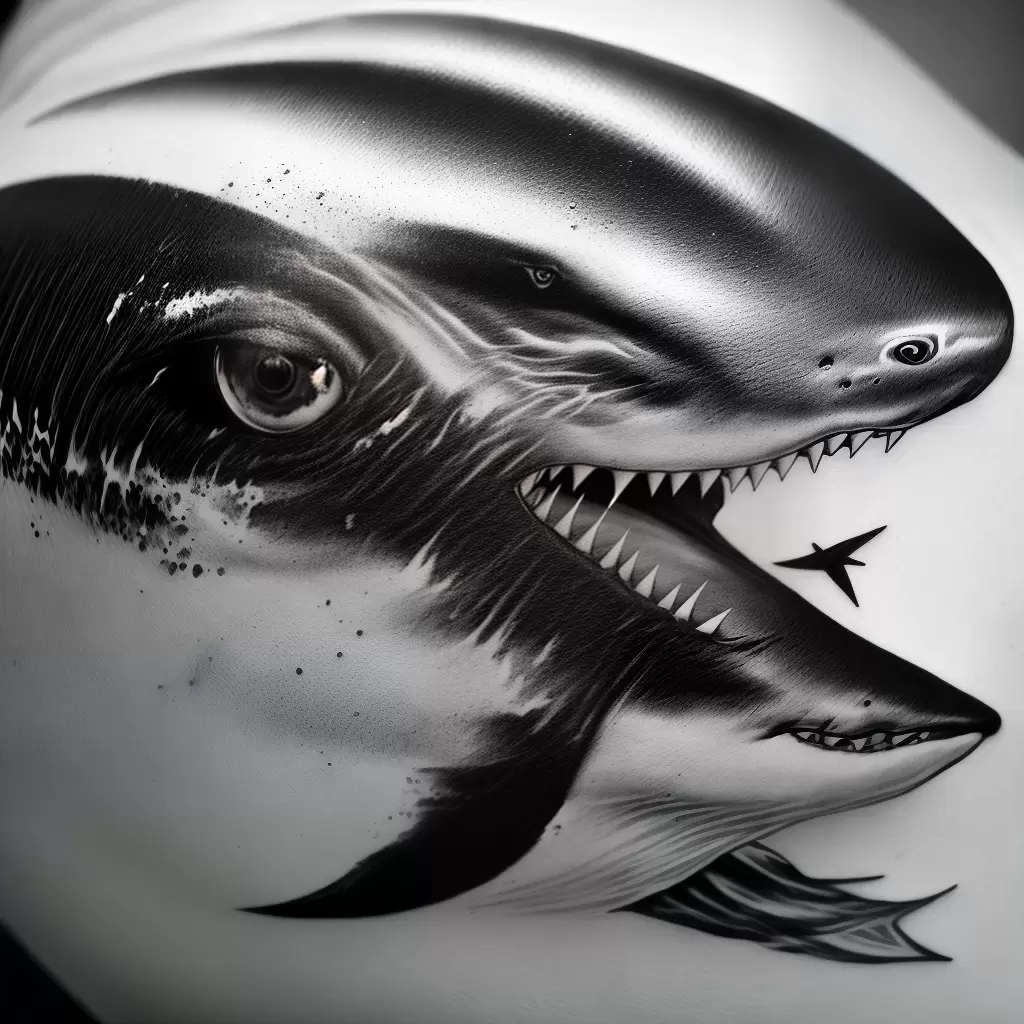 Fotos tatuagem tubarao branco oceano Fotos tatuagem tubarao branco oceano