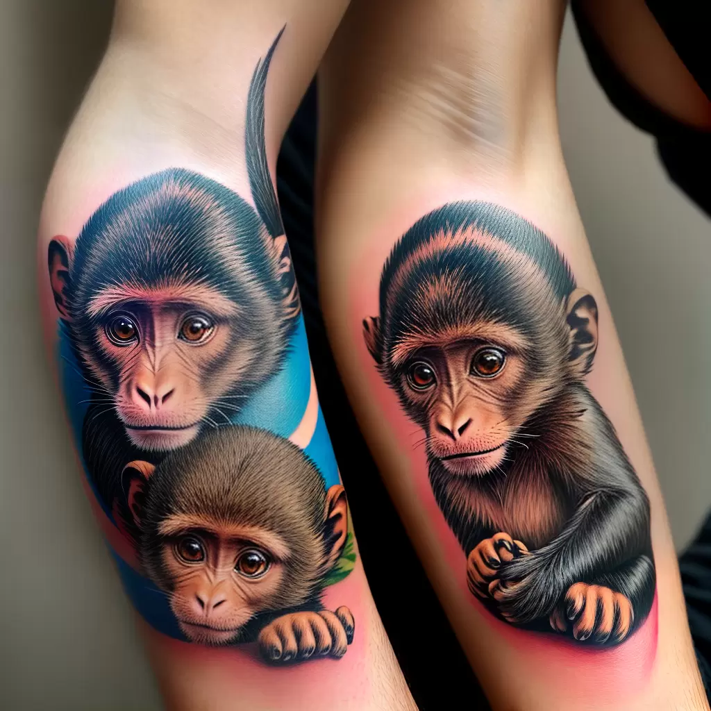 Fotos tatuagem macaco cores vibrantes Fotos tatuagem macaco cores vibrantes