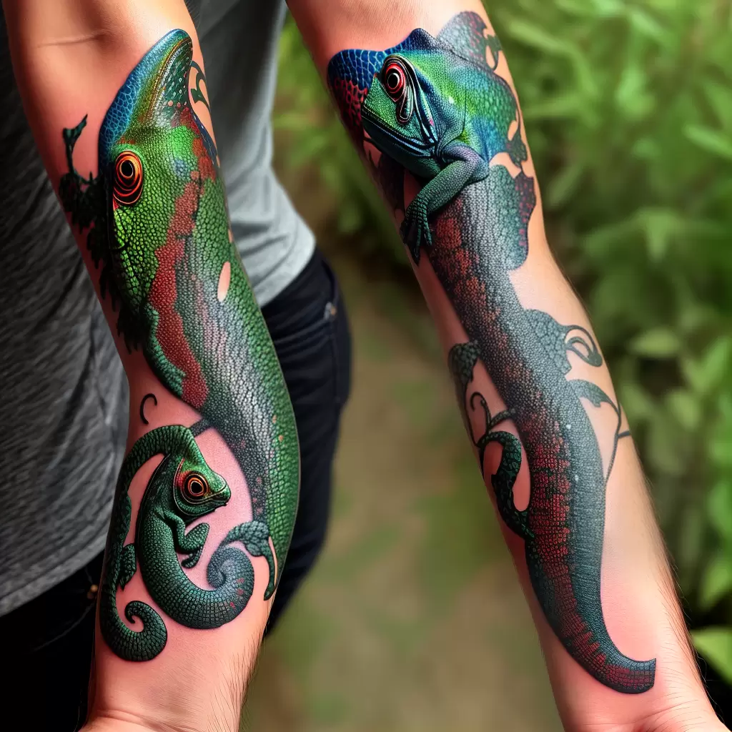 Fotos tatuagem camaleao camuflagem adaptacao