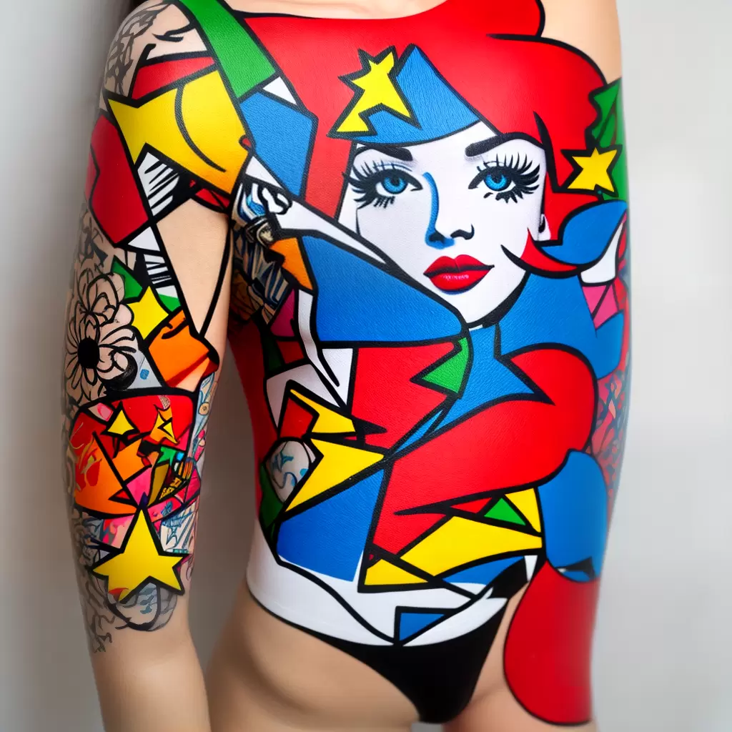 Fotos tatuagem colorida pop art braco