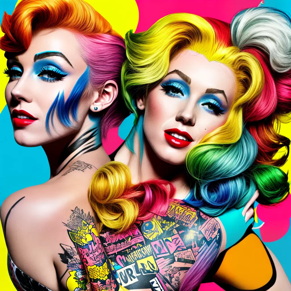 Fotos tatuagem pop art colorida