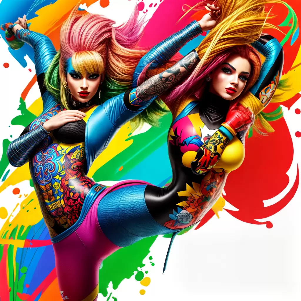 Fotos tatuagem cartoon colorida pop art 1