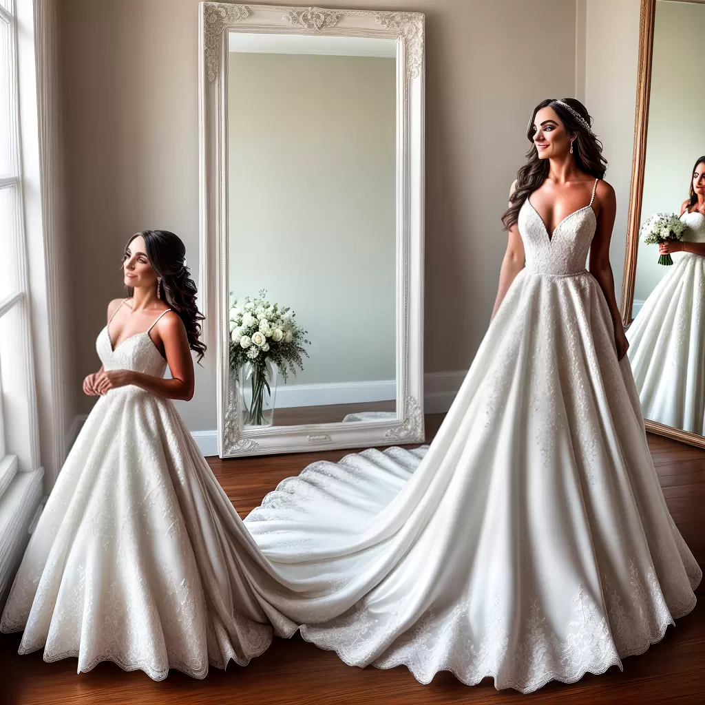 Fotos noiva espelho vestido renda rosas Fotos noiva espelho vestido renda rosas