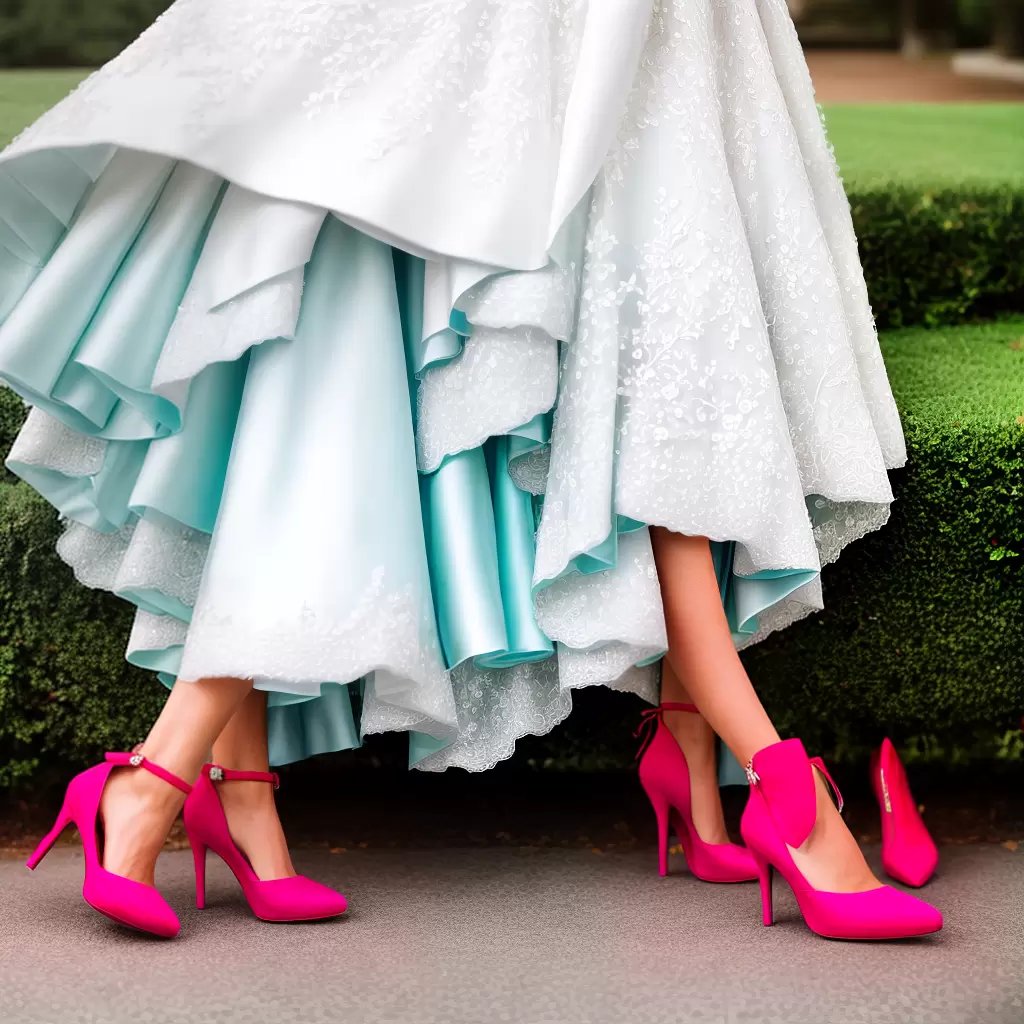 Fotos noiva sapatos coloridos ousados