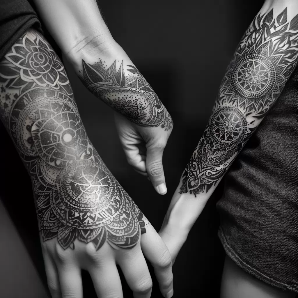 Fotos tatuagem astrologia braco preto branco