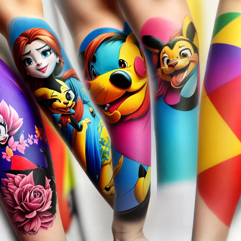 Fotos tatuagem personagem animado colorido 1