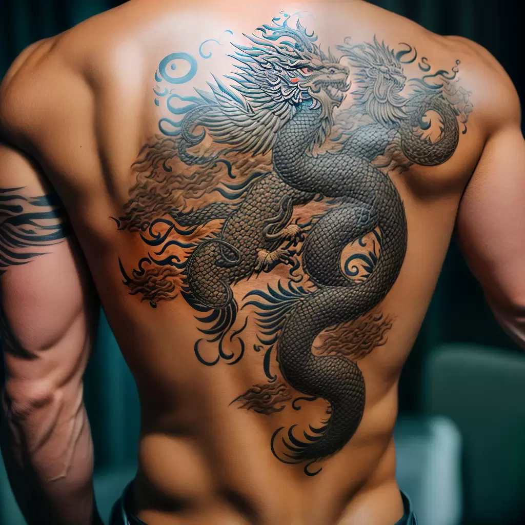 Fotos tatuagem dragao chines calligrafia arte