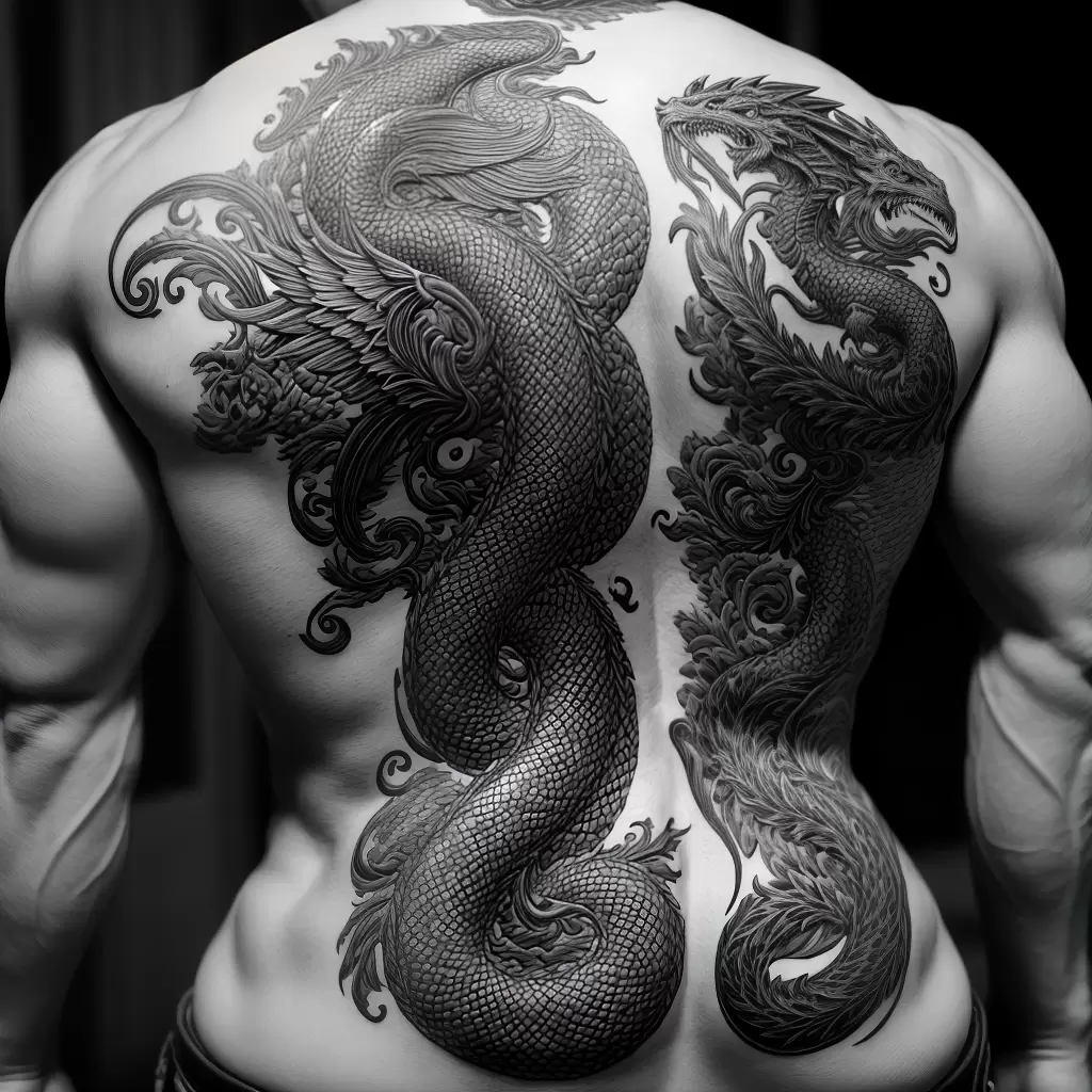 Fotos tatuagem dragao chines costas 1