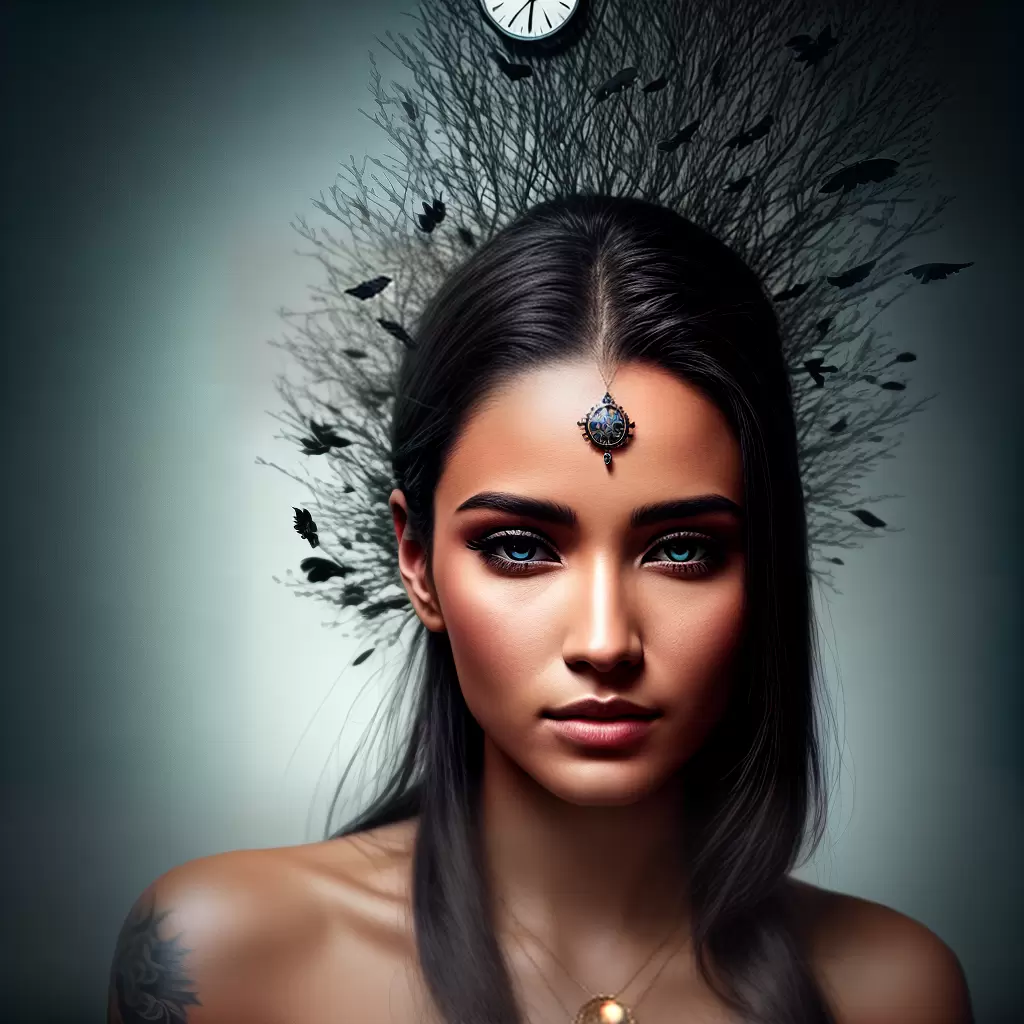 Fotos tatuagem mulher derretendo cronometros arvores nuvens
