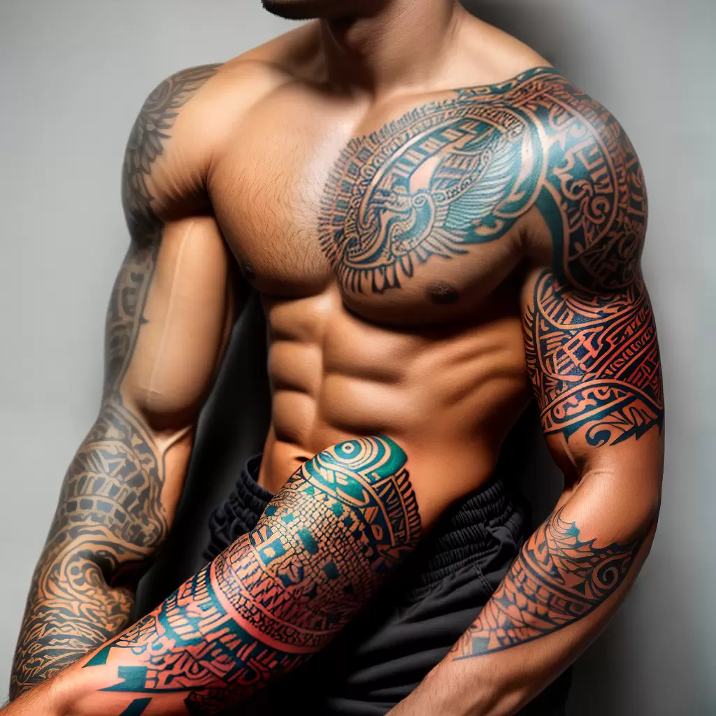Fotos tatuagem asteca braco serpente guerra