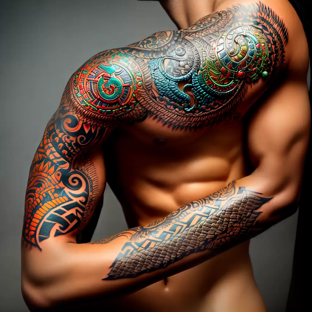 Fotos tatuagem serpente azteca braco