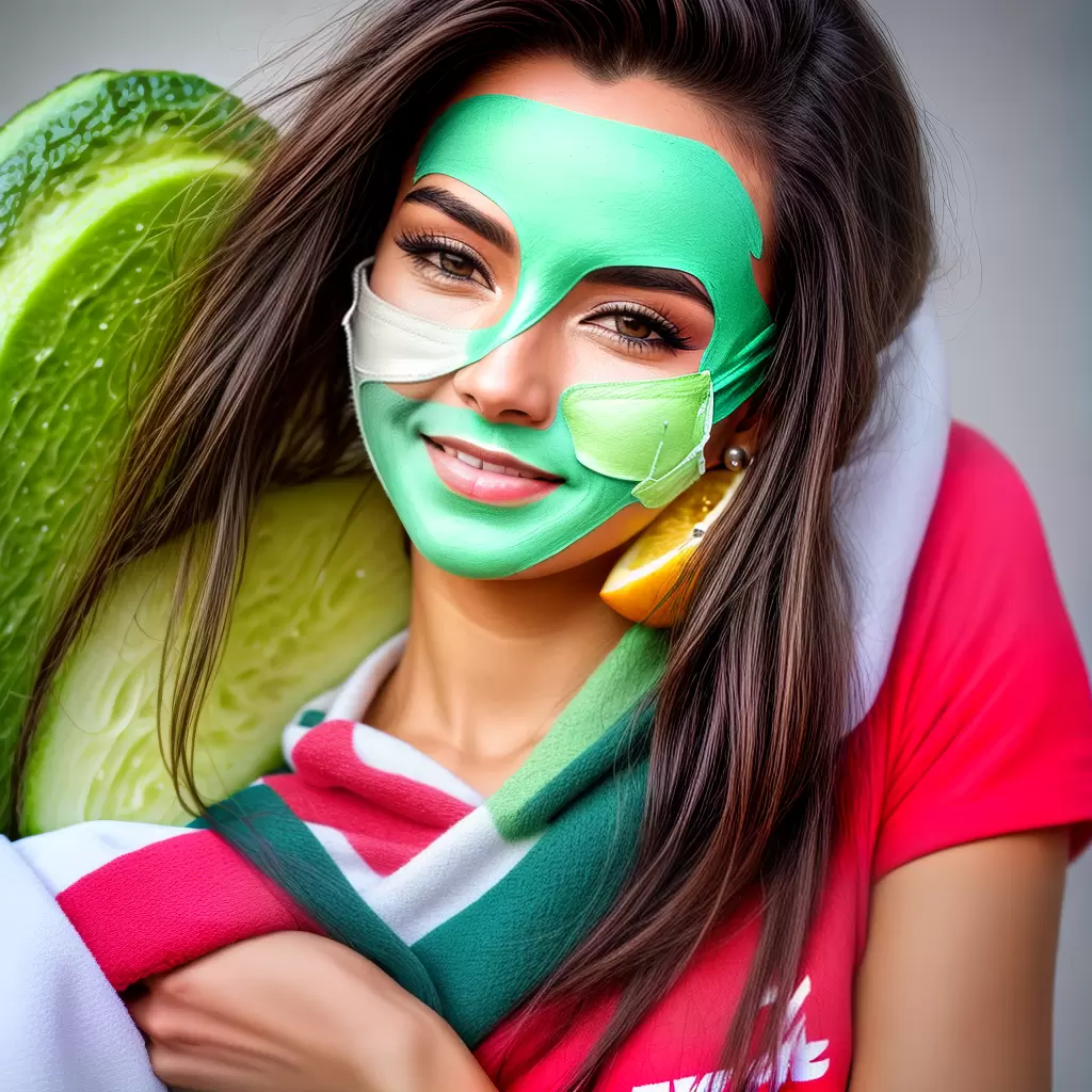 Fotos mascara facial mulher pepino pele