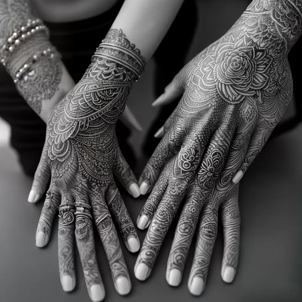 Fotos maos tatuadas simbolos culturas