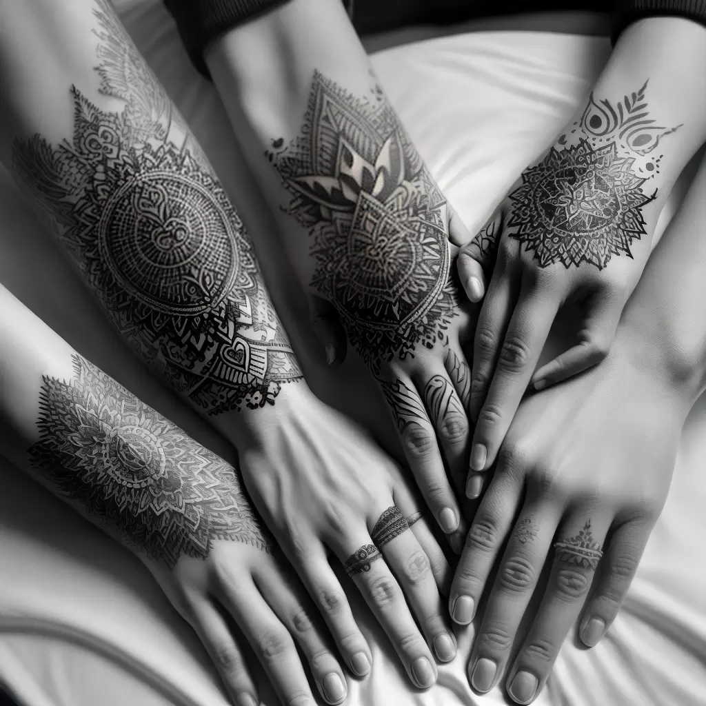 Fotos maos tatuadas simbolos