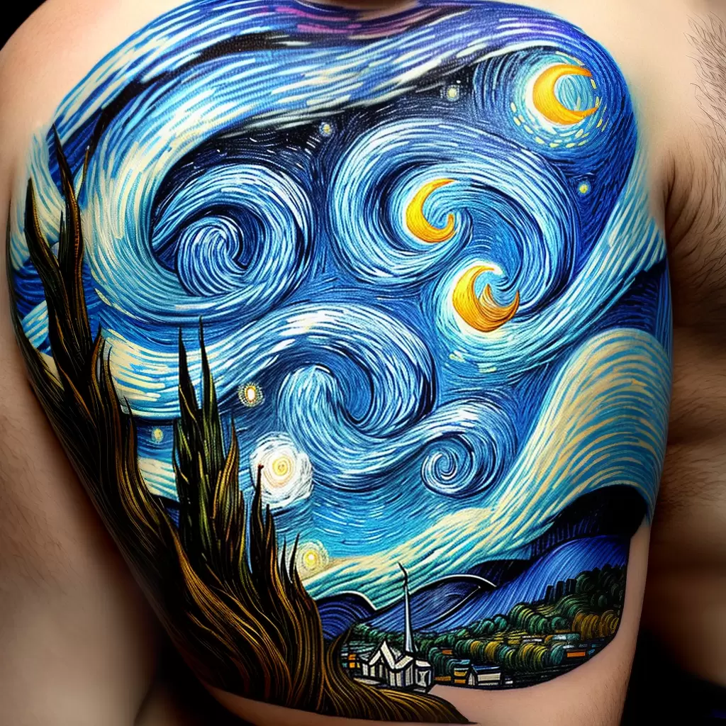 Fotos tatuagem van gogh noite estrelada 1